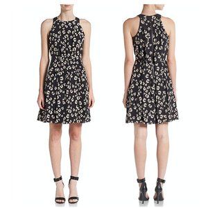 REBECCA TAYLOR Black Animal Cheetah Leopard Dress